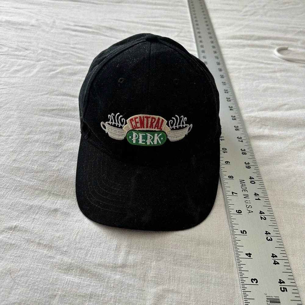 Central Perk Slideback Hat Black Stained Adjustable Embroidered 6 Panel‎ FRIENDS